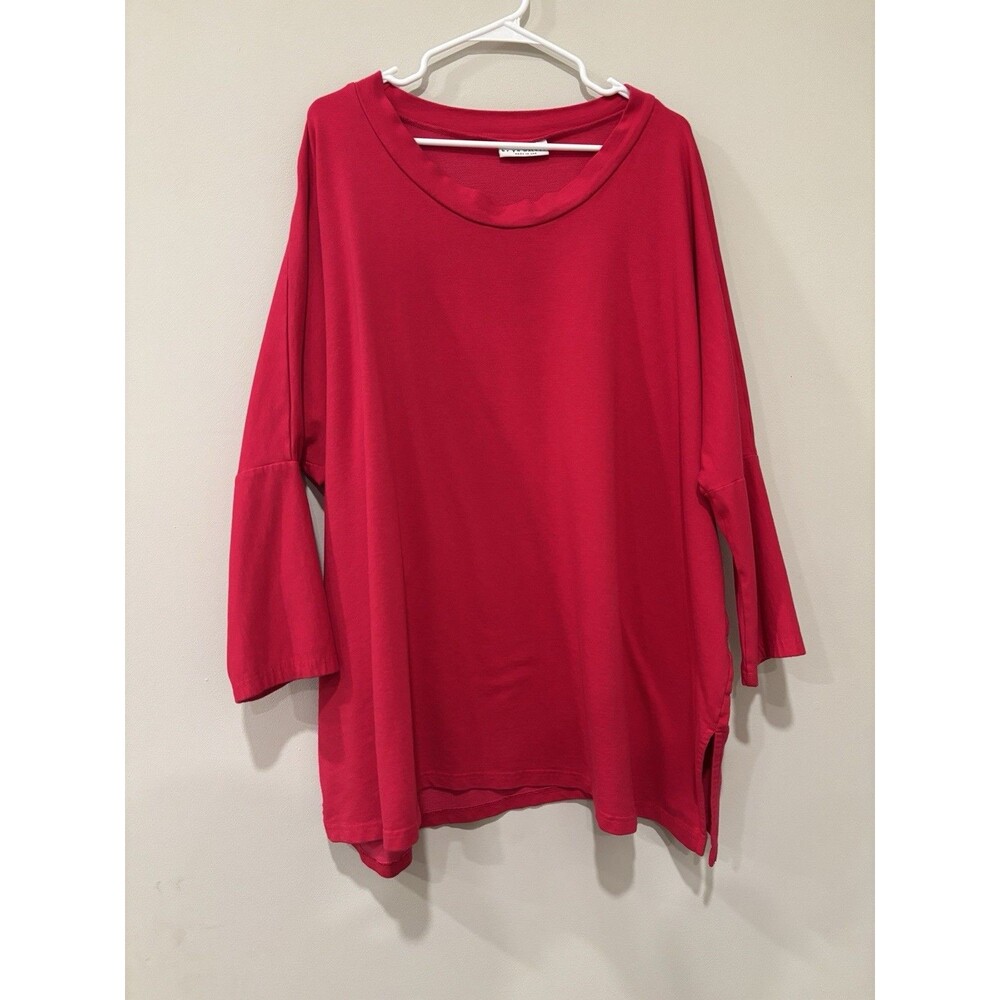 Bryn‎ Walker Dark Pink Lagen Look Long Tunic Size Medium Organic Cotton Bamboo